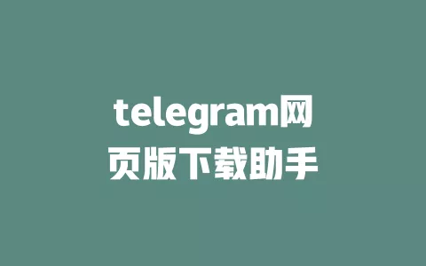 telegram网页版下载助手 一