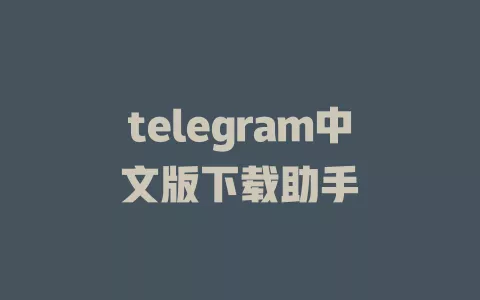 telegram中文版下载助手 一