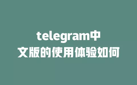 telegram中文版的使用体验如何 一