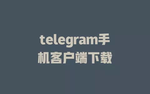 telegram手机客户端下载 一