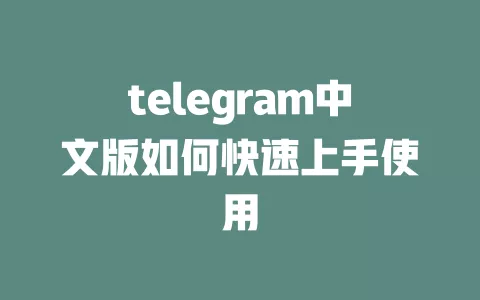 telegram中文版如何快速上手使用 一