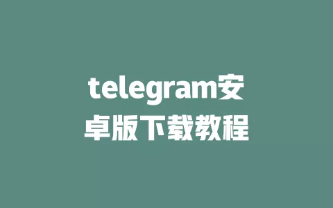 telegram安卓版下载教程 一